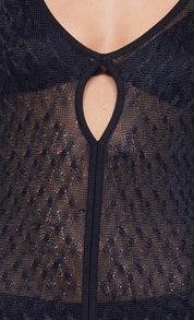 Bec + Bridge Black Sammy Key Crochet Knit Dress