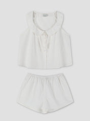 Deiji Studios White Texture Round Collar Set