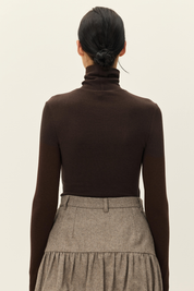 Espresso Fleur Turtleneck Top