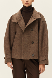 Brown Walker Funnel Neck Jacket