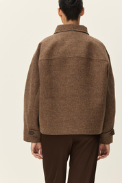 Brown Walker Funnel Neck Jacket