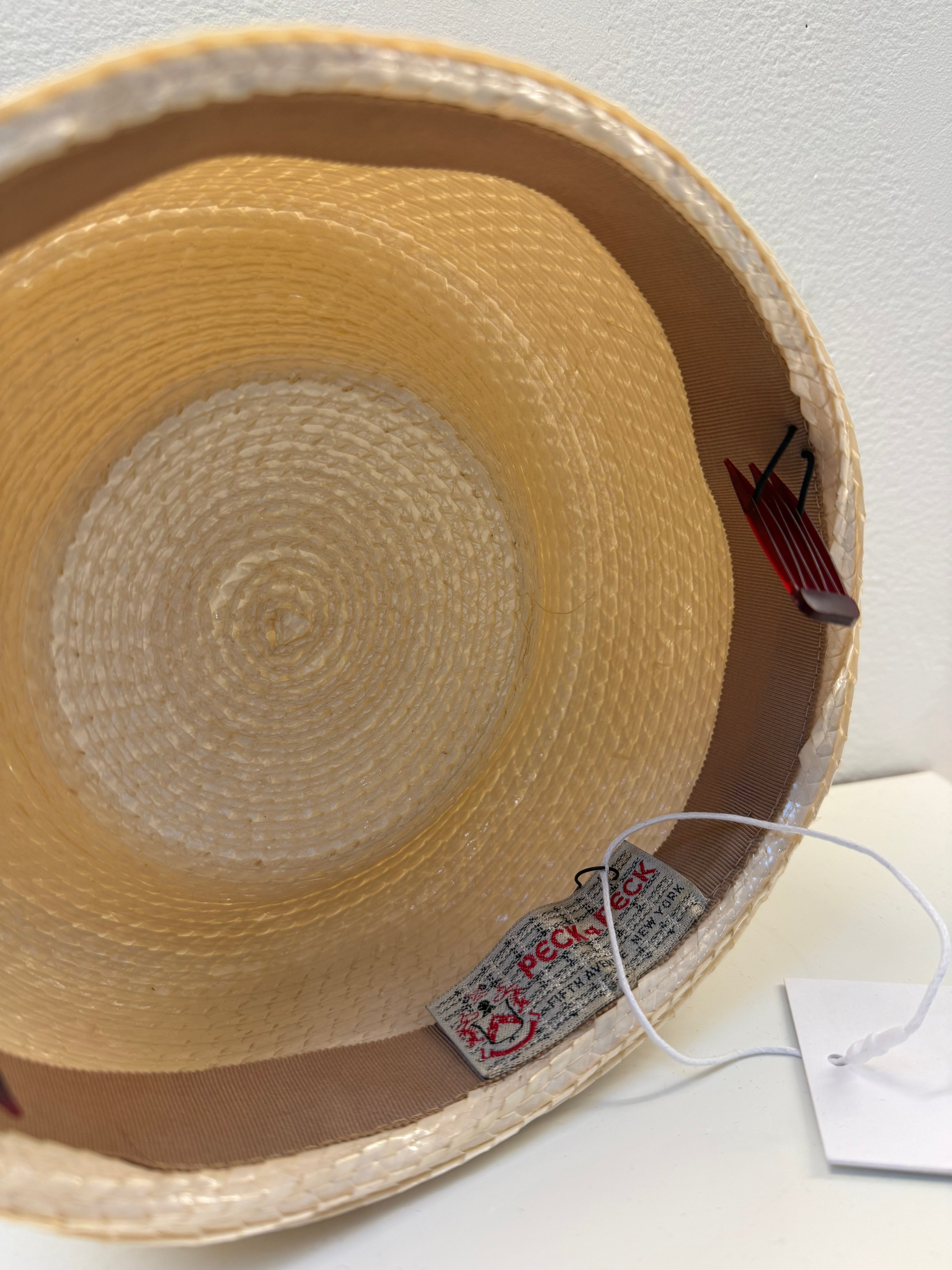 Vintage Straw Pillbox Hat