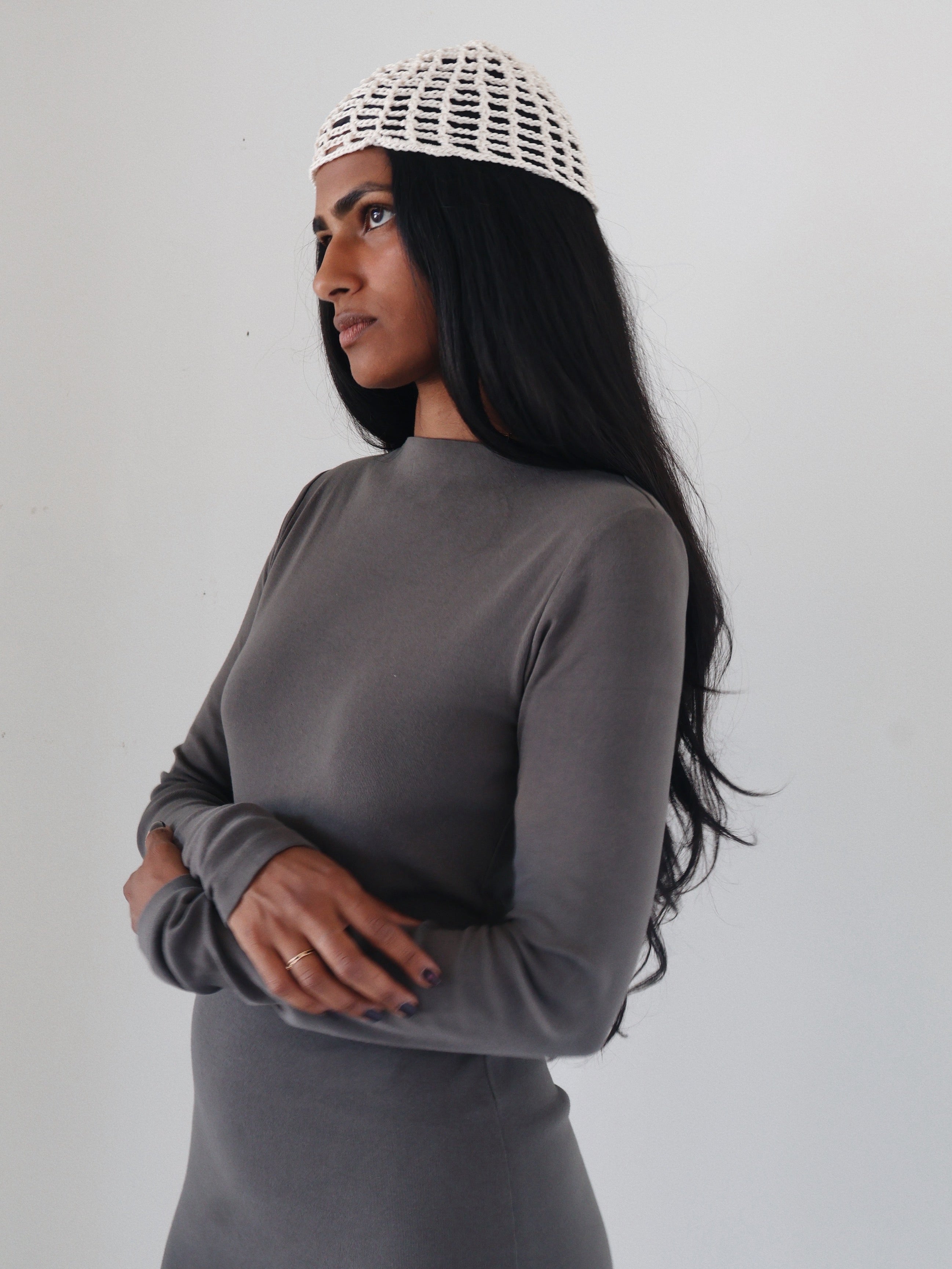 St. Agni Khaki Organic Cotton Bateau Dress