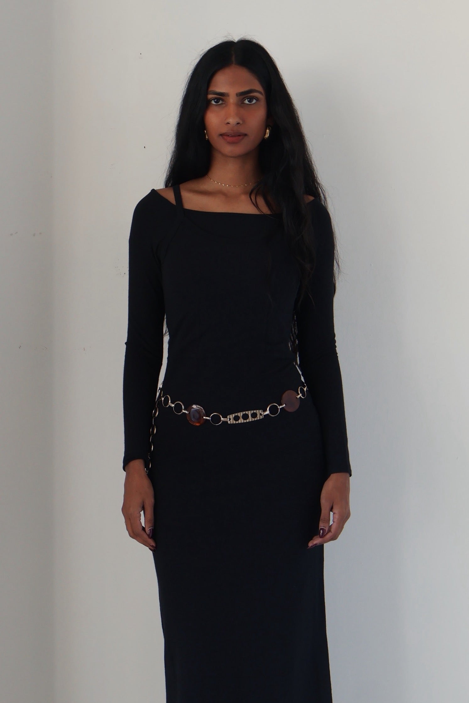 Vintage Amber & Metal Chain Belt