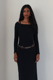 Vintage Amber & Metal Chain Belt