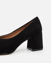 Flattered Angela Black Suede Pointed Toe Heel