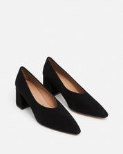 Flattered Angela Black Suede Pointed Toe Heel
