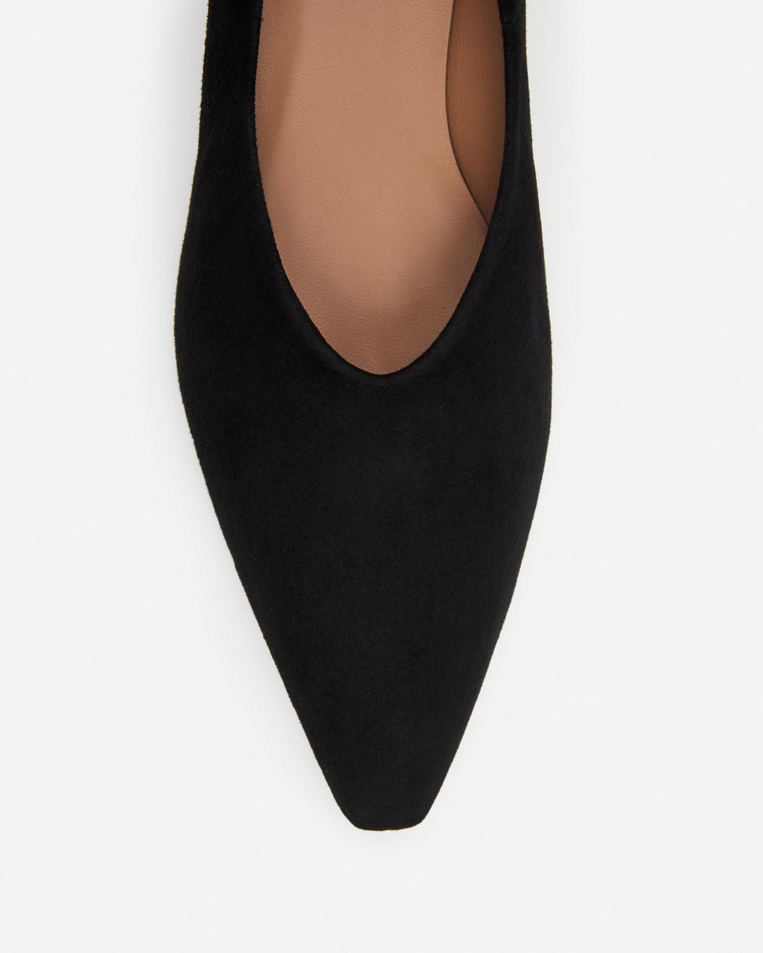 Flattered Angela Black Suede Pointed Toe Heel