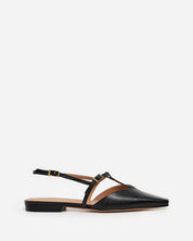 Flattered Black Josefin Lizzard Leather Flats