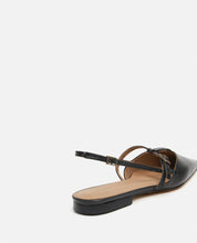 Flattered Black Josefin Lizzard Leather Flats