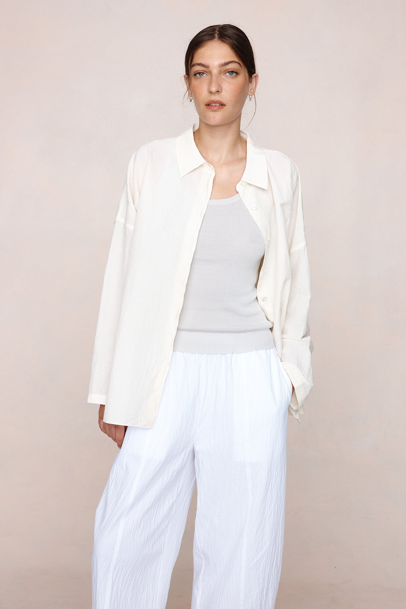 Marle Ivory Linen Blend Freddy Shirt