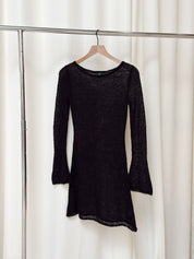 Geel Black Boatneck Panorama Dress