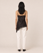 Black Asymmetrical Lace Trim Cami