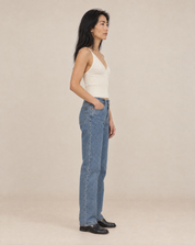 Deiji Studios Off White Cross Panel Knit Top