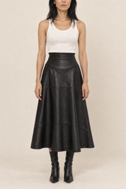 Vintage Saks Fifth Lambskin Leather Skirt