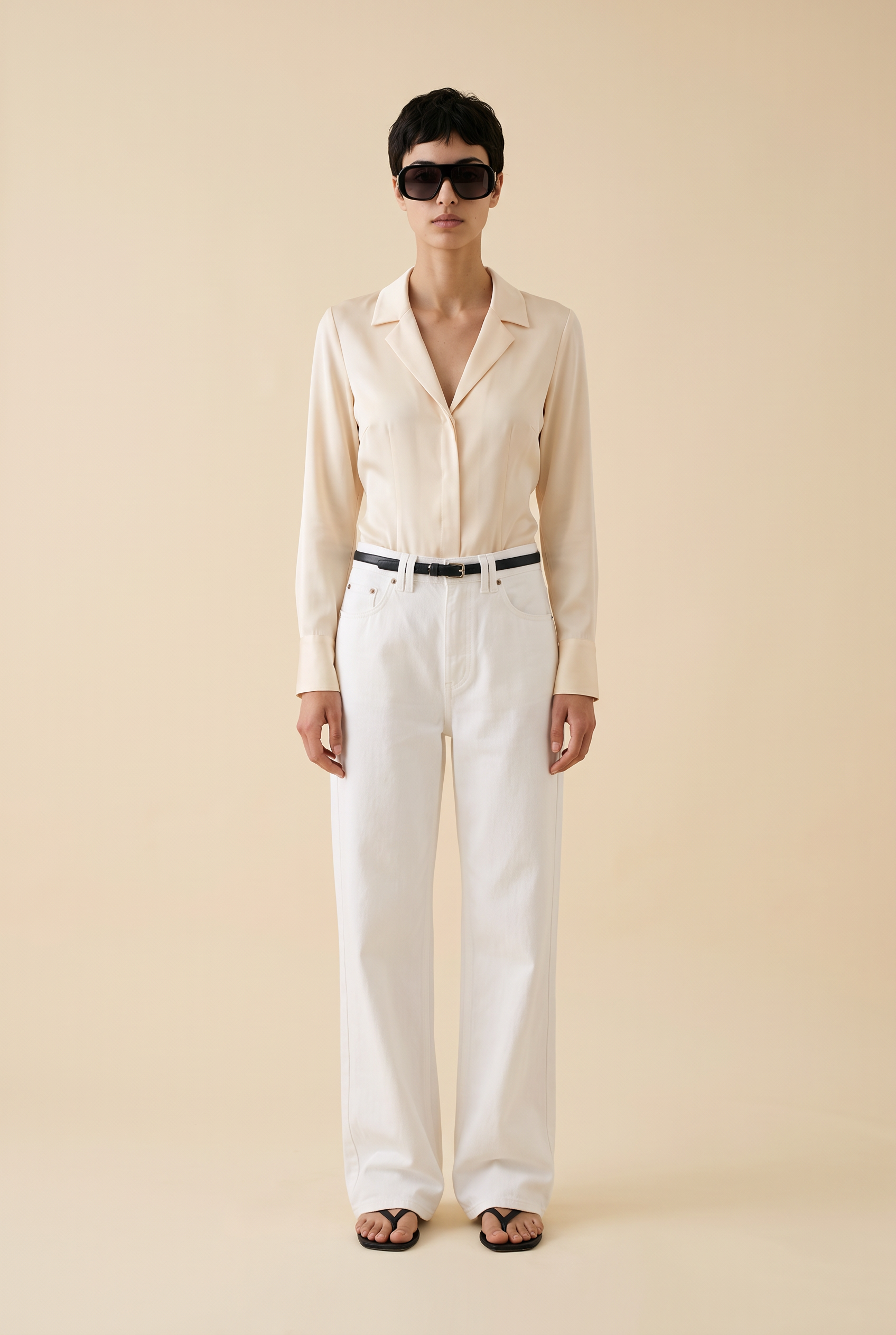 Vintage Donna Karan Cream Silk Bodysuit