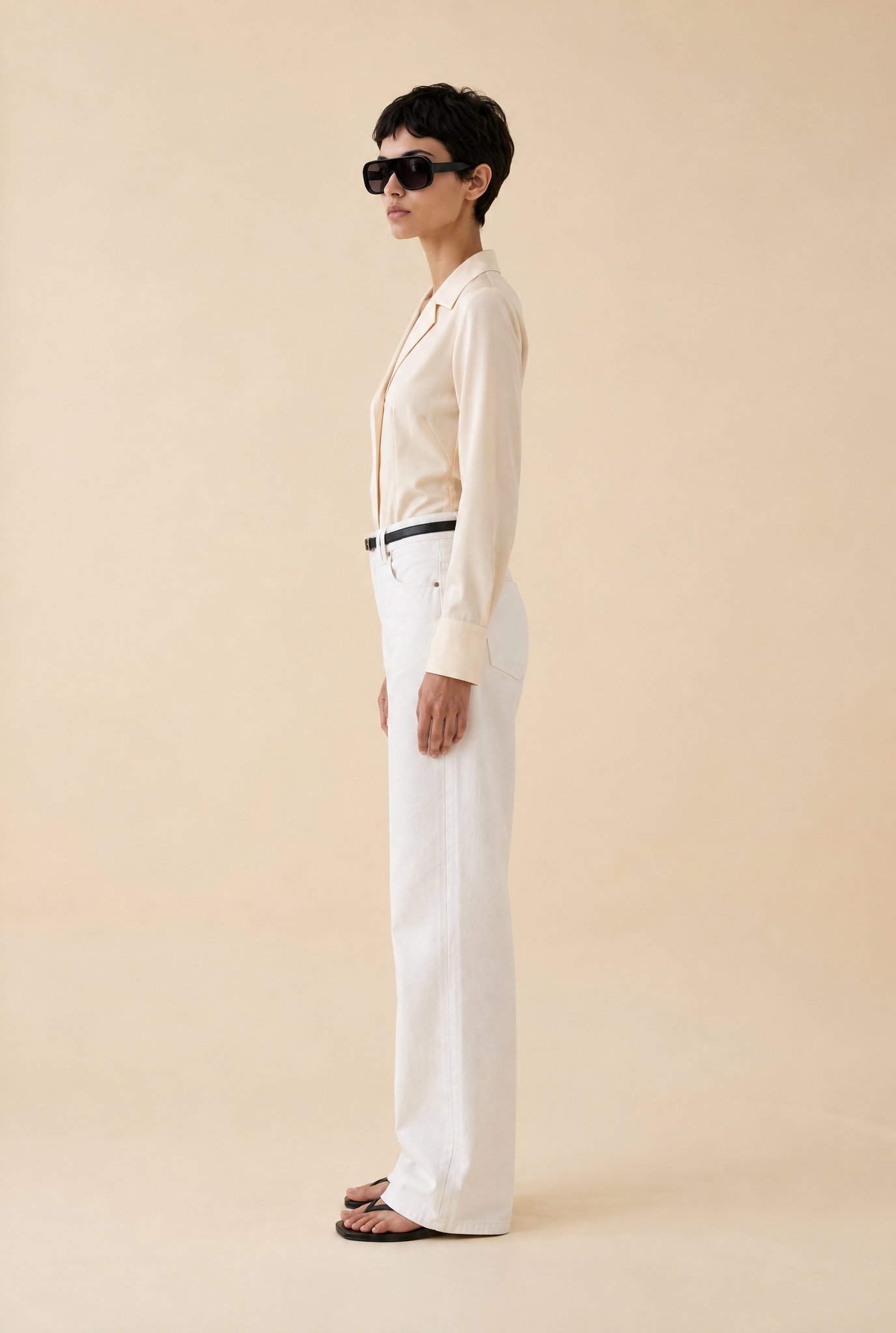 Vintage Donna Karan Cream Silk Bodysuit