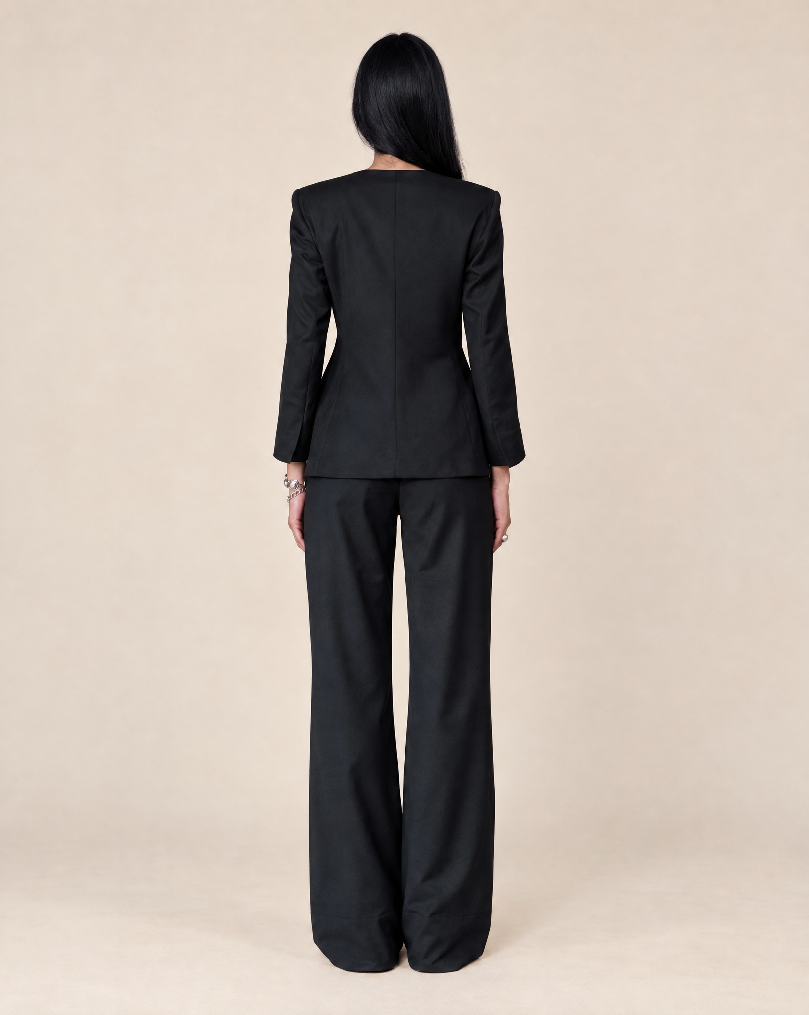 Sloan Black Wool Hourglass Blazer