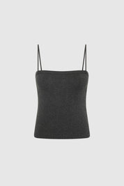 St. Agni Charcoal Melange Organic Cotton Square Neck Cami