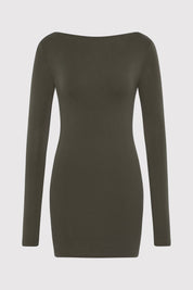 St. Agni Khaki Organic Cotton Bateau Dress