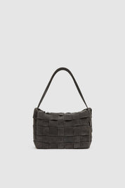 St. Agni Suede Woven Envelope Mini Tote in Steel