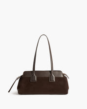 Flattered Chocolate Suede Greta Bag
