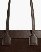 Flattered Chocolate Suede Greta Bag