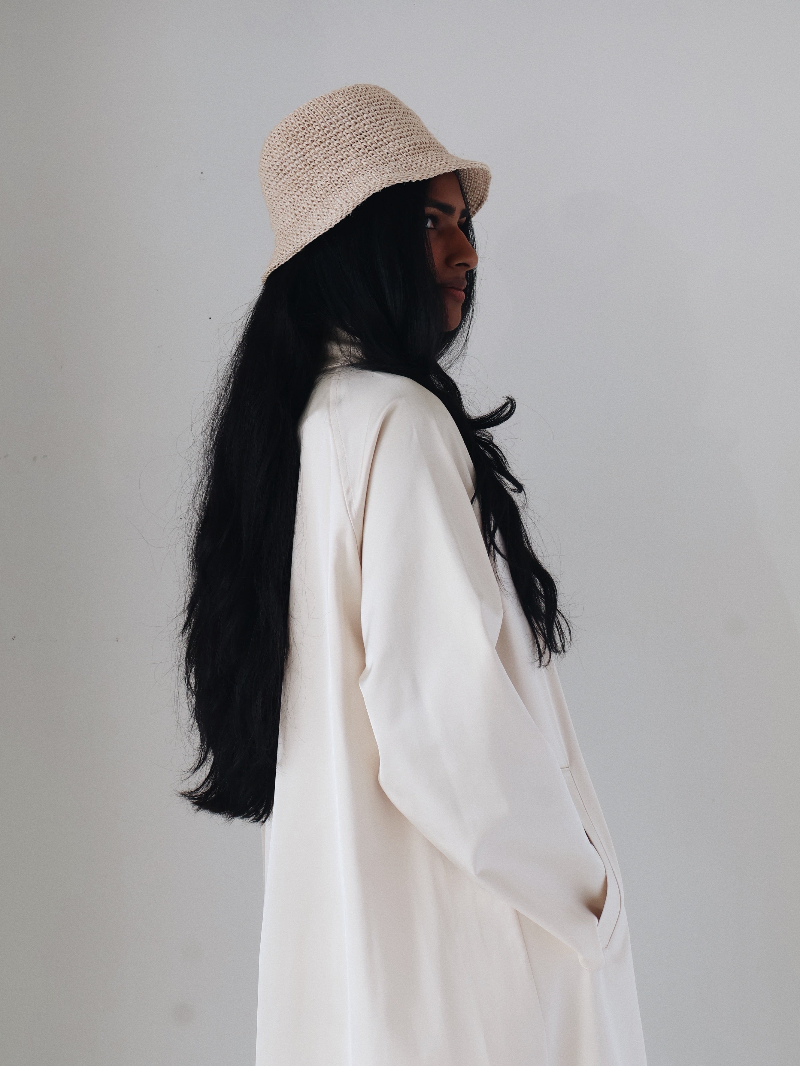 Natural Crochet Agave Bucket Hat