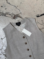 Vintage Oat Linen Vest