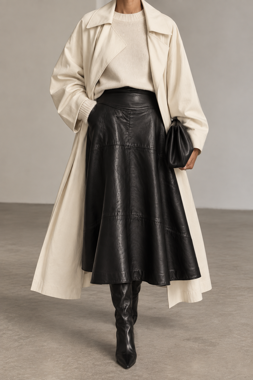 Vintage Saks Fifth Lambskin Skirt - 24" waist