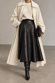 Vintage Saks Fifth Lambskin Skirt - 24" waist
