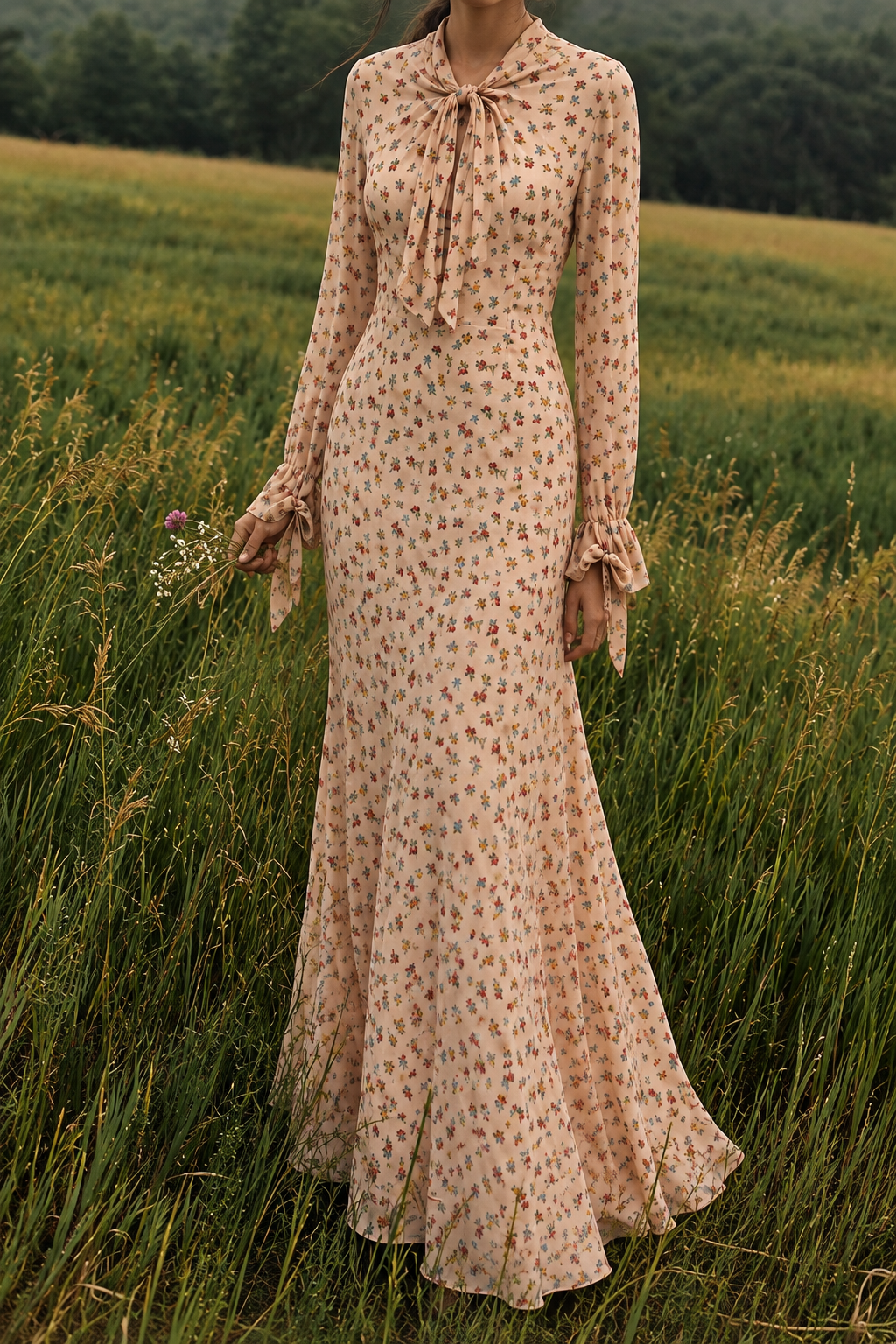 Vintage 1930's Silk Bias Cut Gown