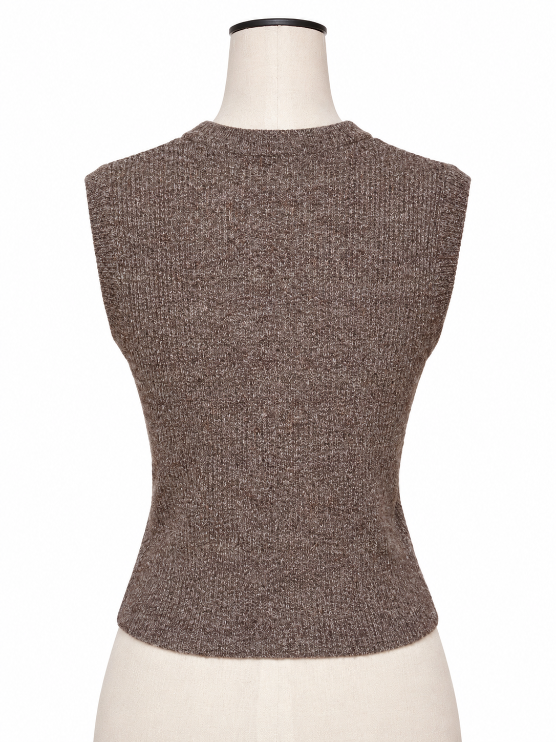 Vintage Tan Silk/Wool Knit Zippered Vest