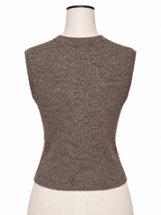 Vintage Tan Silk/Wool Knit Zippered Vest