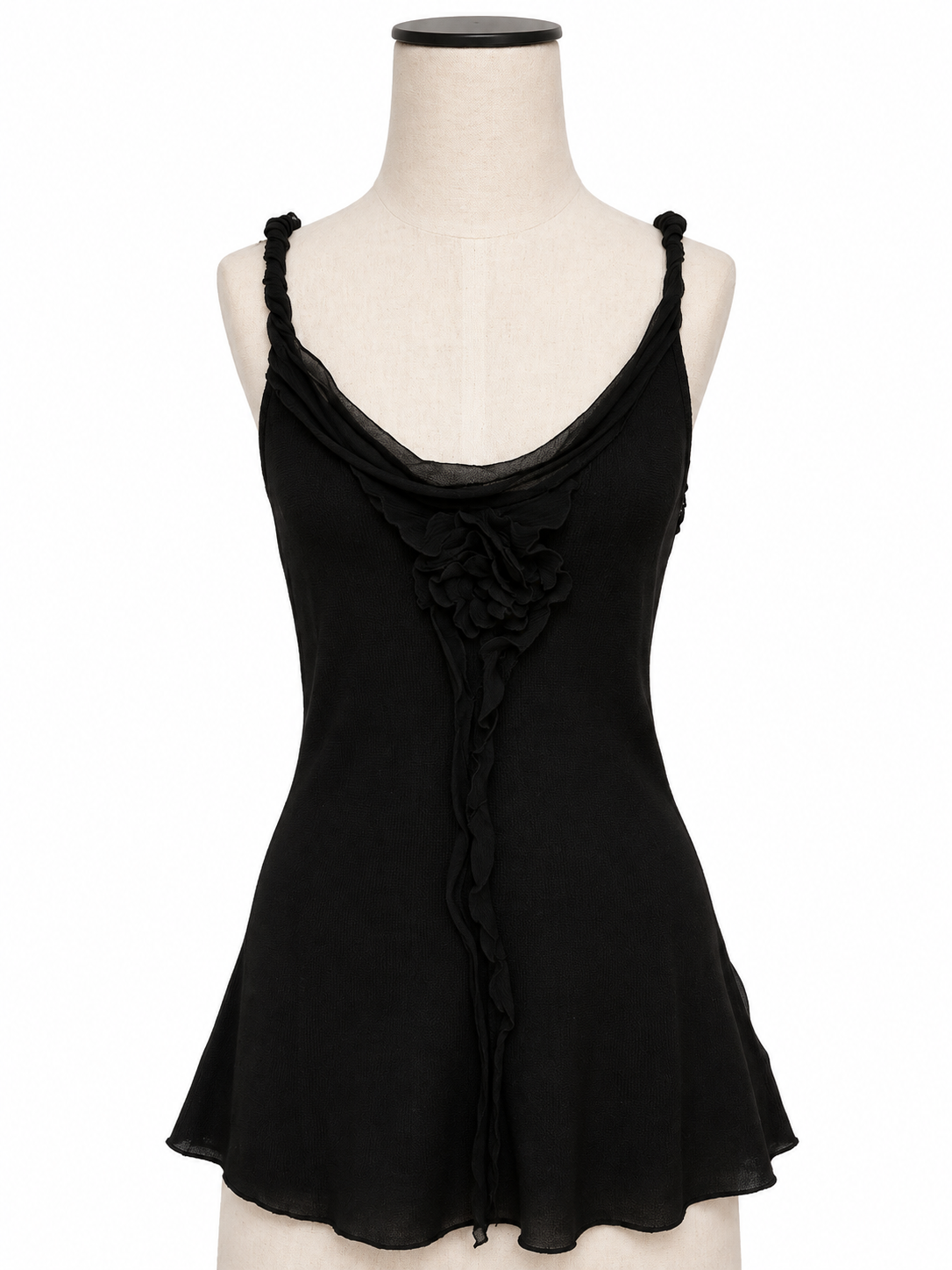 Vintage Black Silk Knit Tank