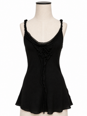 Vintage Black Silk Knit Tank