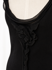 Vintage Black Silk Knit Tank
