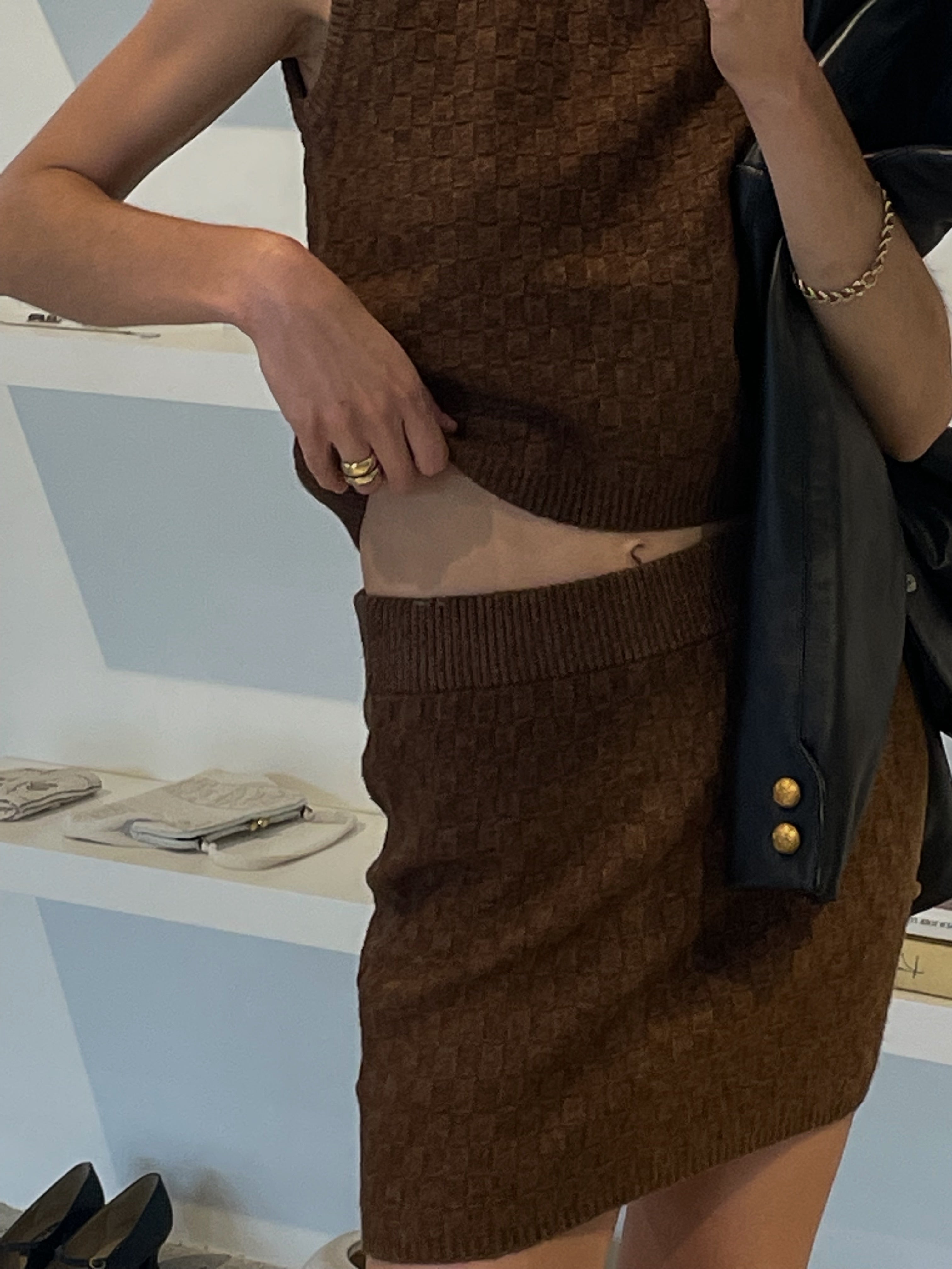 Chestnut Alana Knit Mini Skirt