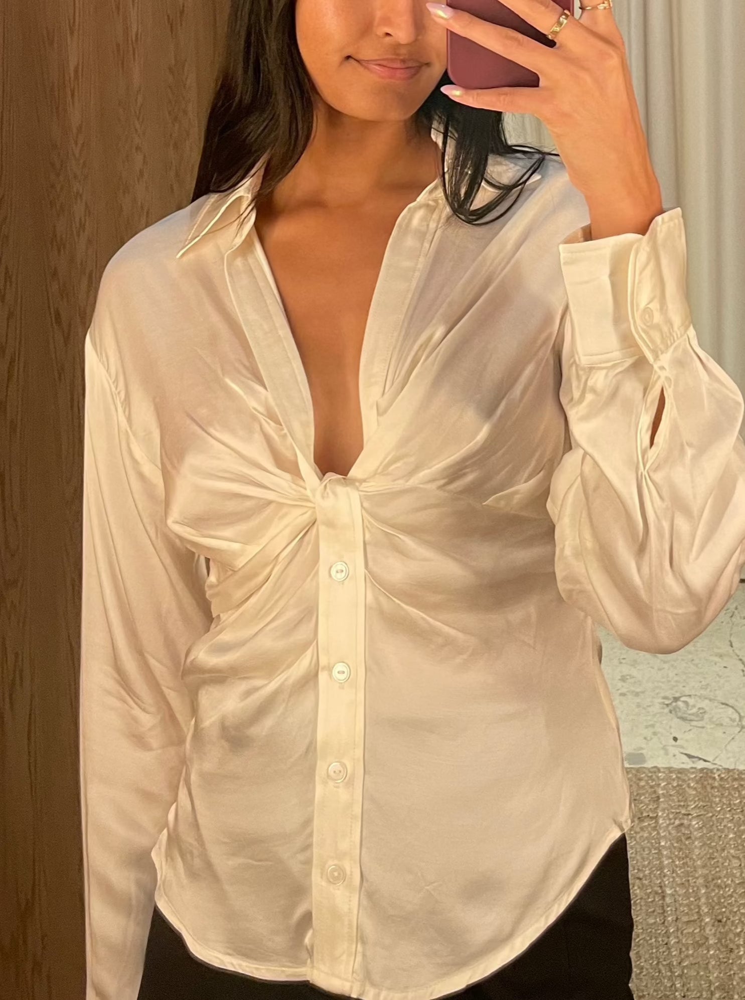Ivory Satin Jacey Top