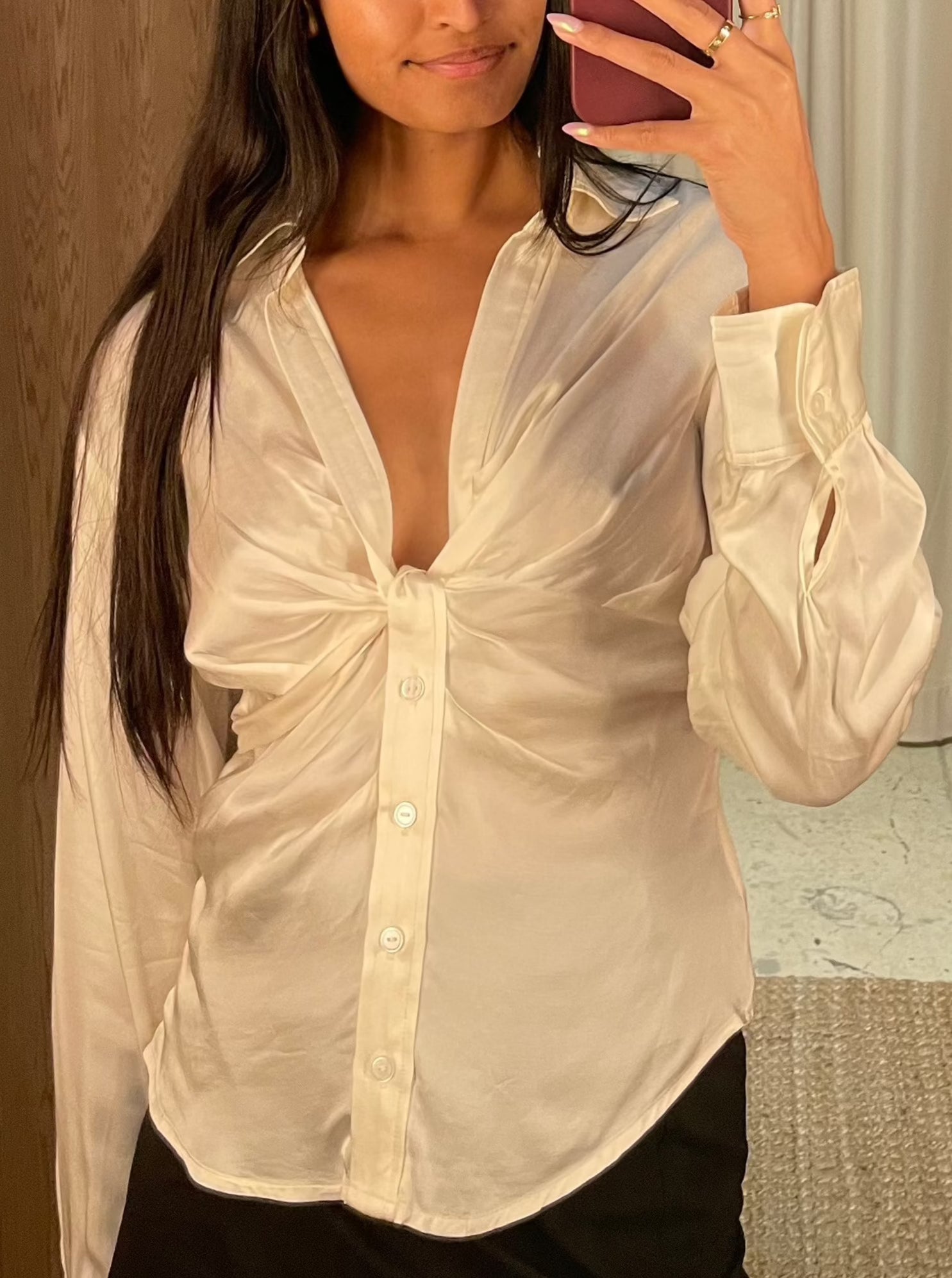 Ivory Satin Jacey Top