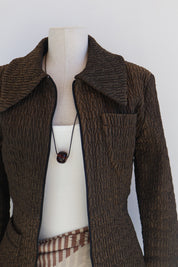 Vintage French Bronze Quilted Jacket