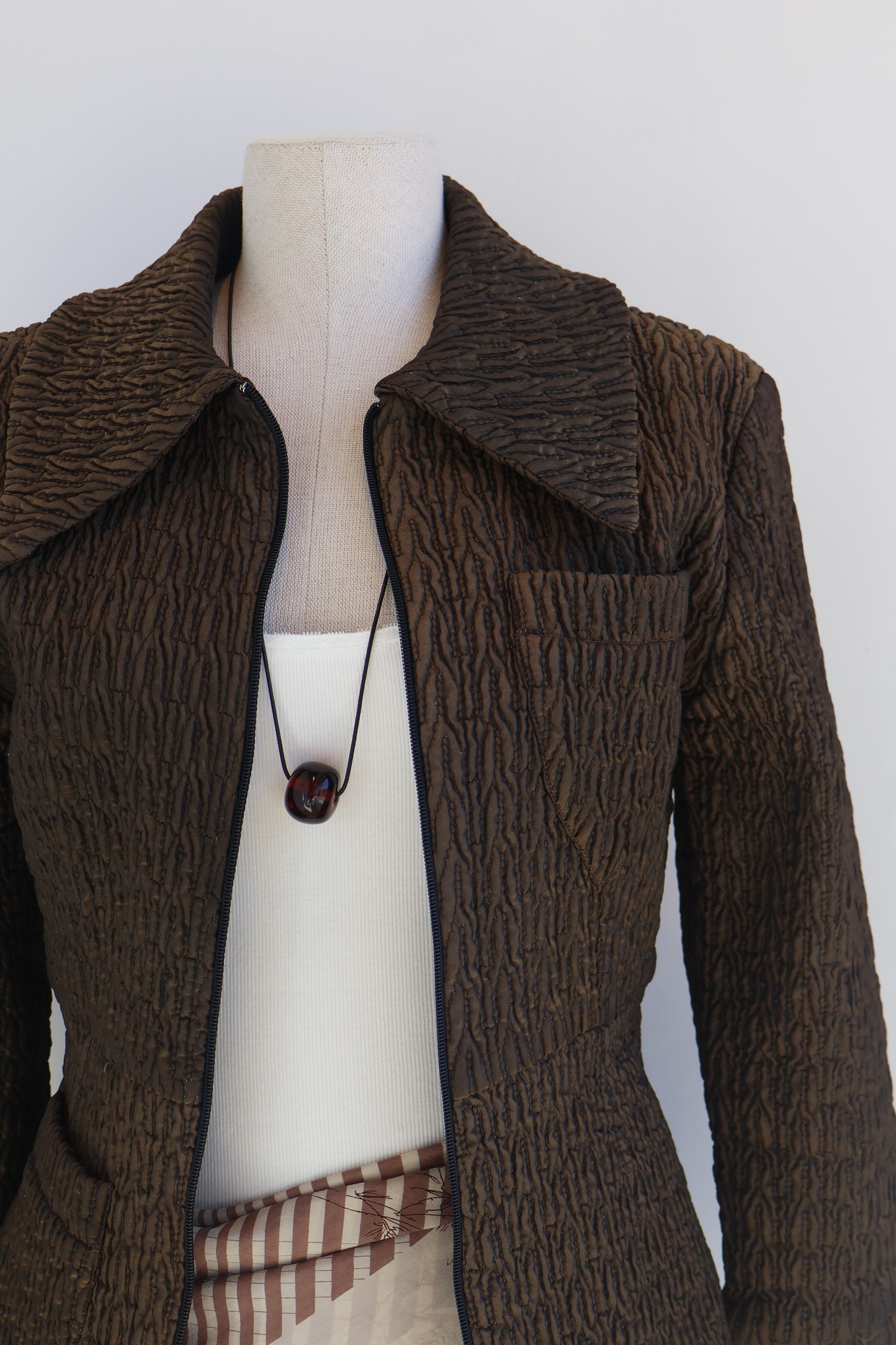 Vintage French Bronze Quilted Jacket
