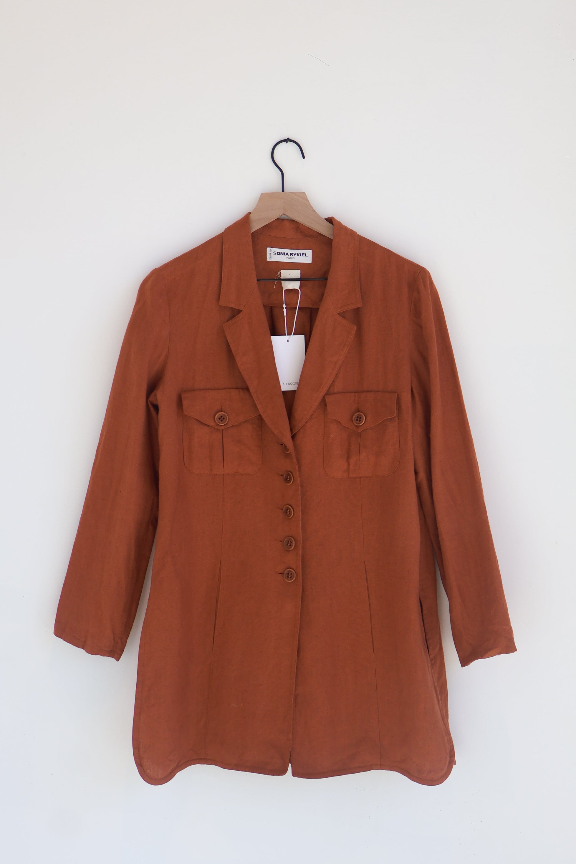 Vintage Terracotta Linen Button Down