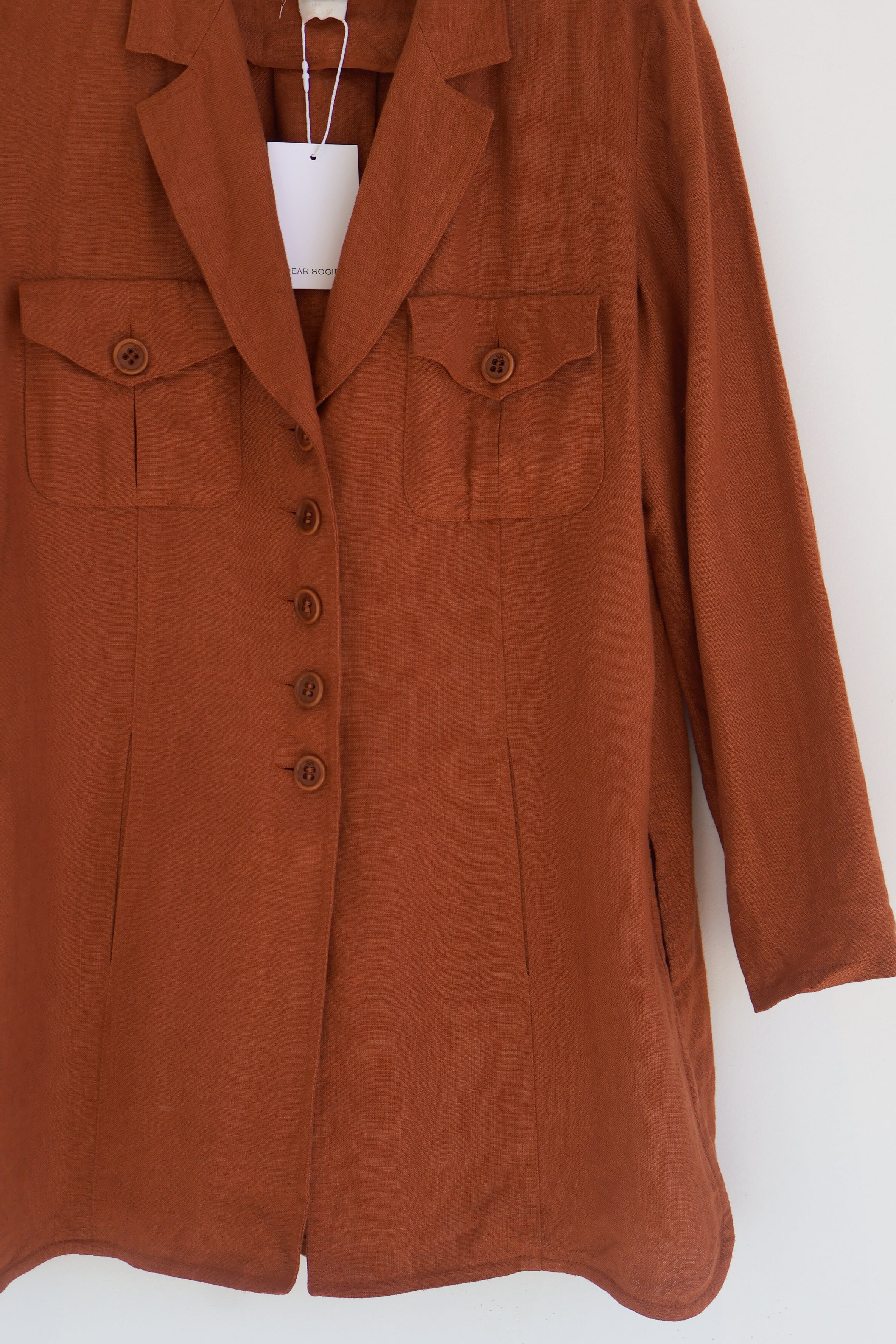 Vintage Terracotta Linen Button Down