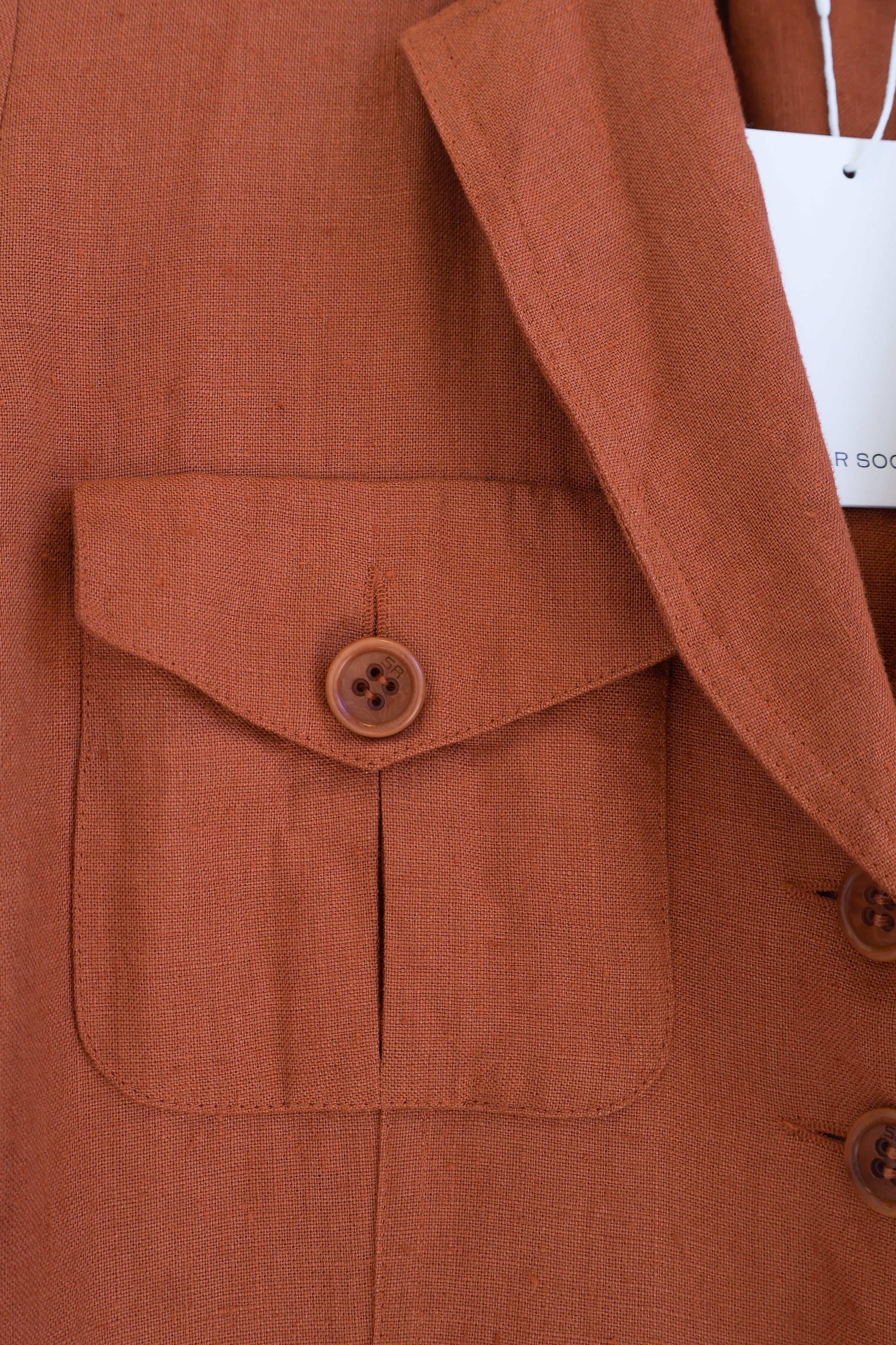 Vintage Terracotta Linen Button Down
