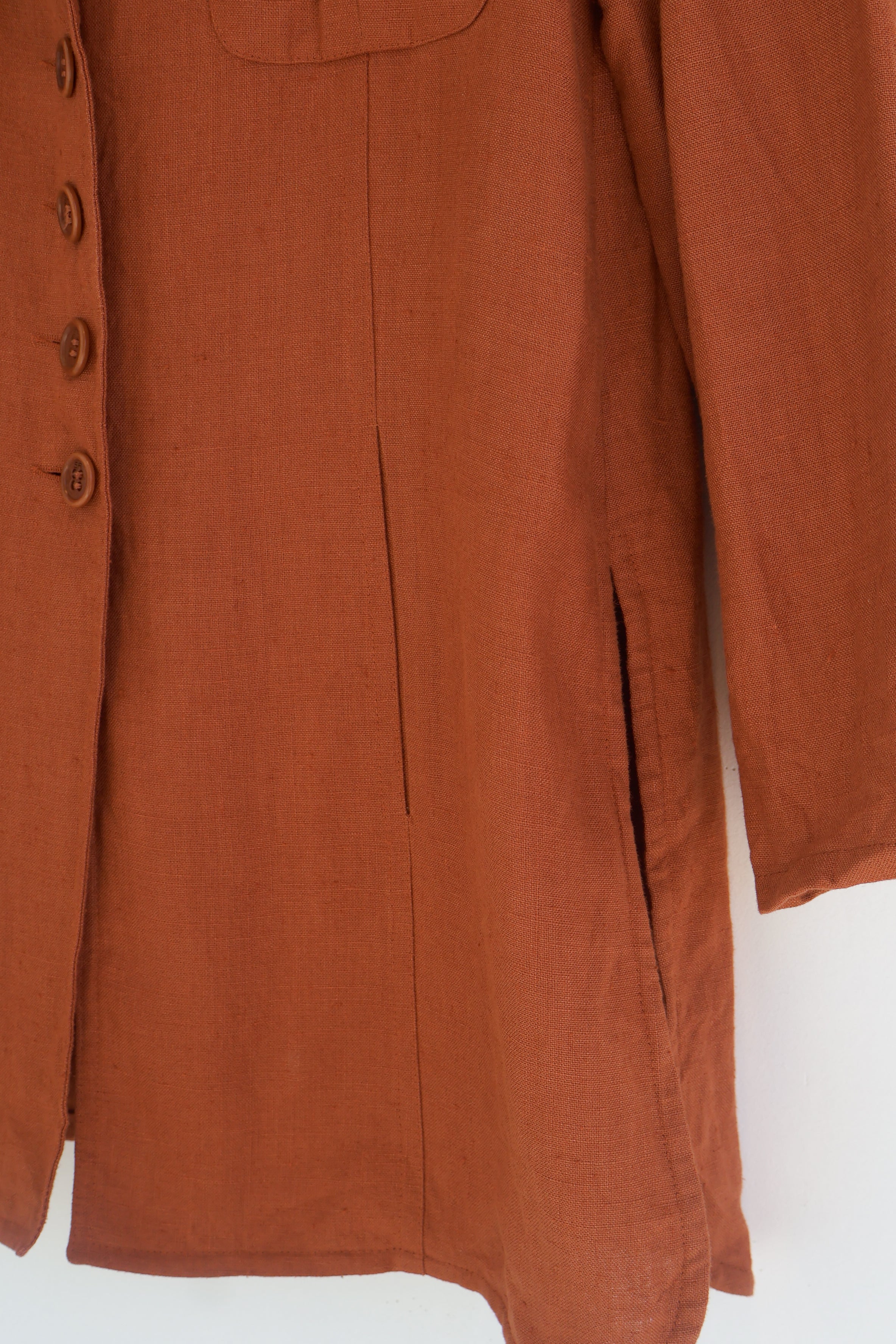 Vintage Terracotta Linen Button Down