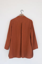 Vintage Terracotta Linen Button Down
