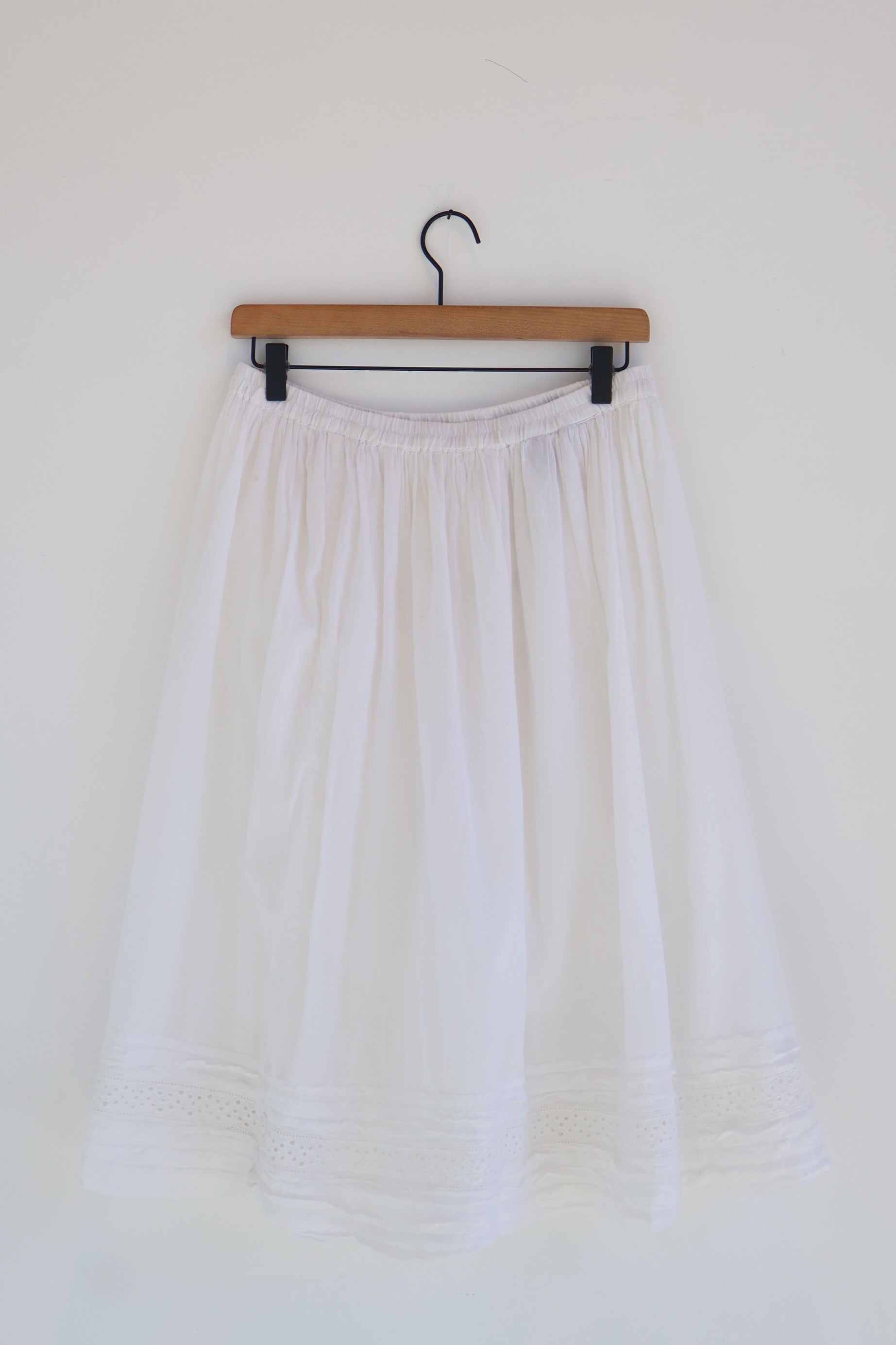 Vintage Ivory Cotton Voile Prairie Skirt