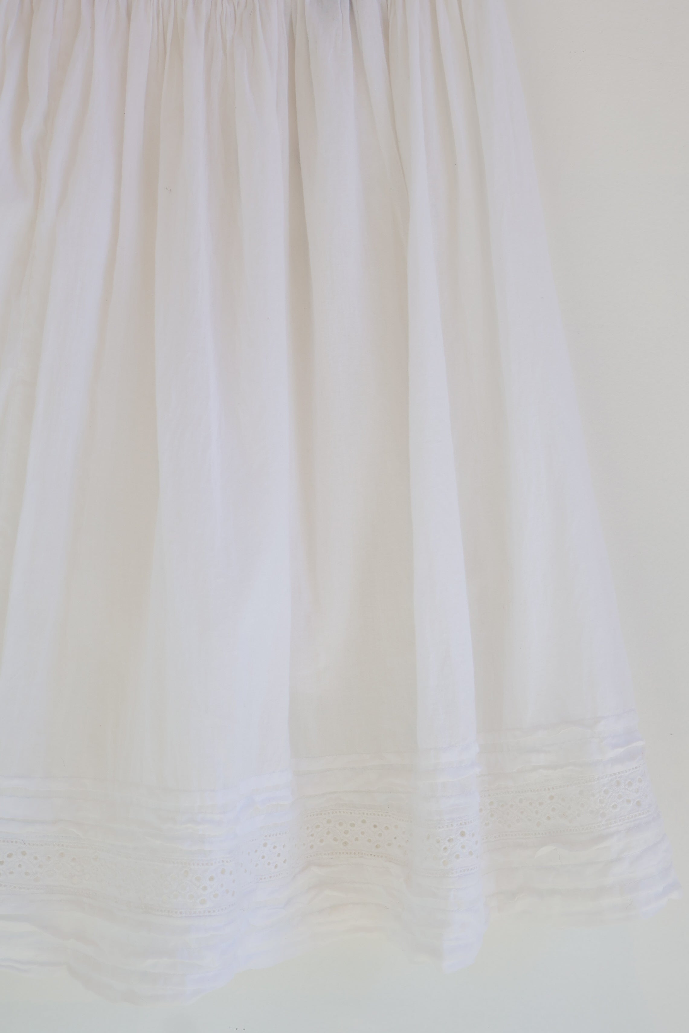 Vintage Ivory Cotton Voile Prairie Skirt
