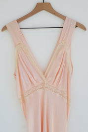 Vintage 1940s Pink Bias Satin Slip Dress